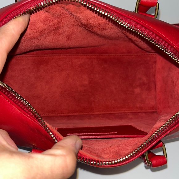 Saint Laurent Red Leather Baby Duffel 2 Way Shoulder Bag - Picture 9 of 14